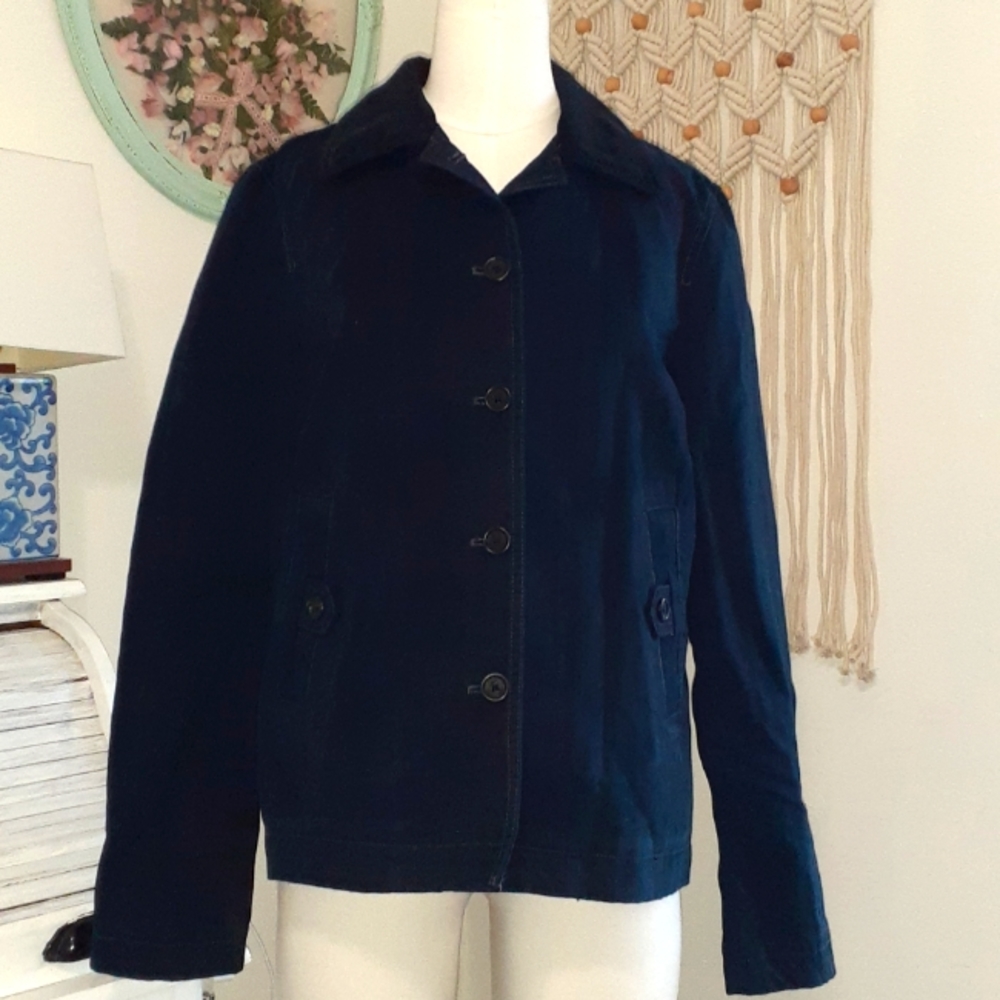 Faconnable Womens Dark Blue Barn Jacket Medium
